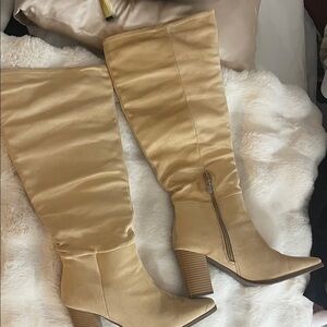 Chic Tan Over the Knee Women's Boots